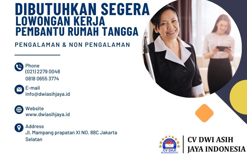 Loker Pembantu Rumah Tangga Penempatan Jabodetabek - CV Dwi Asih Jaya